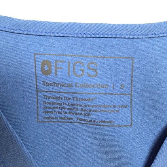 Figs Casma Three Pocket Scrub Top Womens Small Blue FW1100‎ - Picture 8 of 9